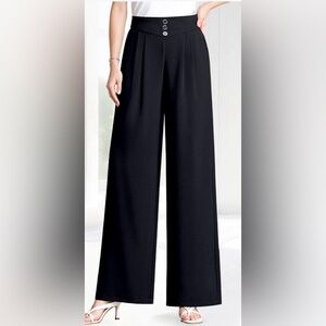 Women's Black Wide Leg Dress Pants